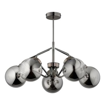 Żyrandol na drążku BARSUM 5xE14/10W/230V szary