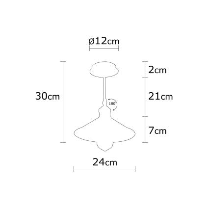 Żyrandol na drążku BERCESTE 1xE27/40W/230V