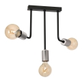 Żyrandol na drążku CANDELA 3xE27/15W/230V czarny/chrom błyszczący