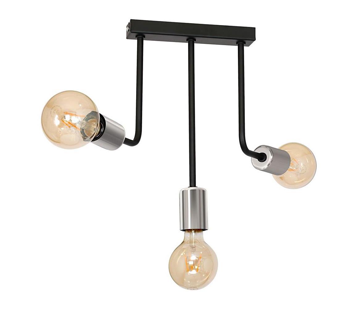 Żyrandol na drążku CANDELA 3xE27/15W/230V czarny