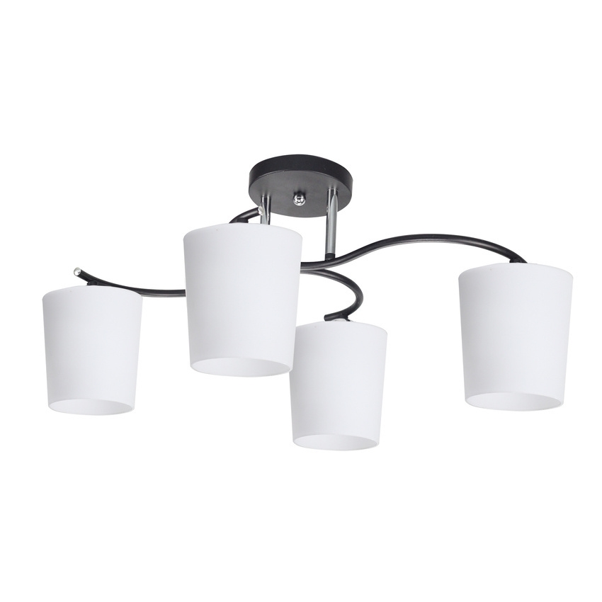 Żyrandol na drążku ESNYR 4xE27/40W/230V czarny/biały