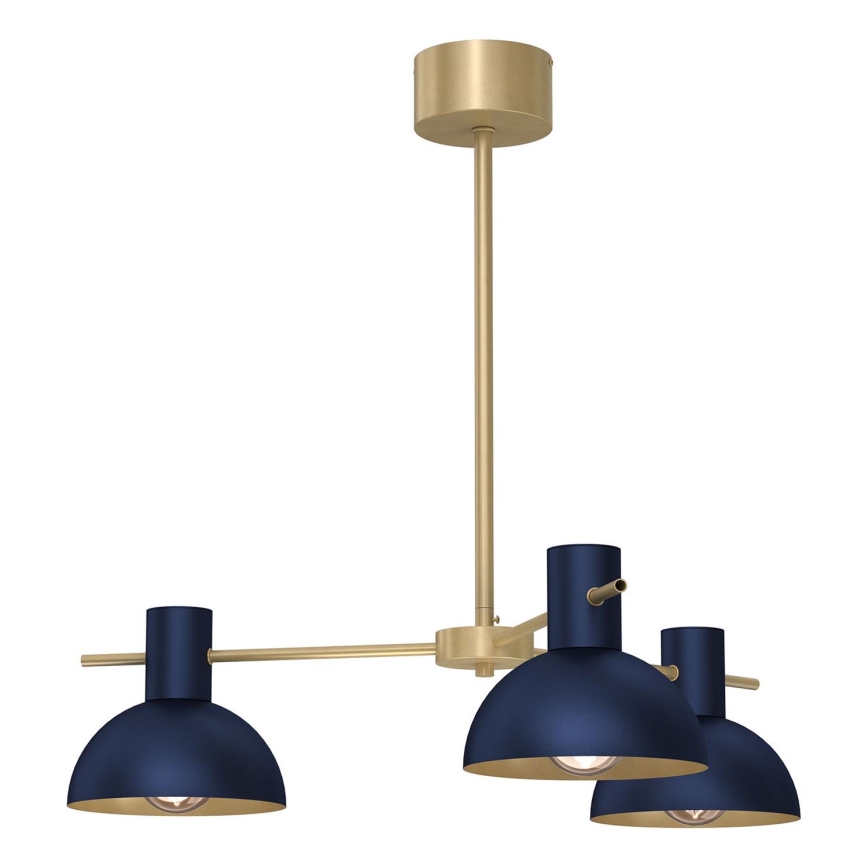 Żyrandol na drążku ESTATE MINI 3xE27/15W/230V niebieski