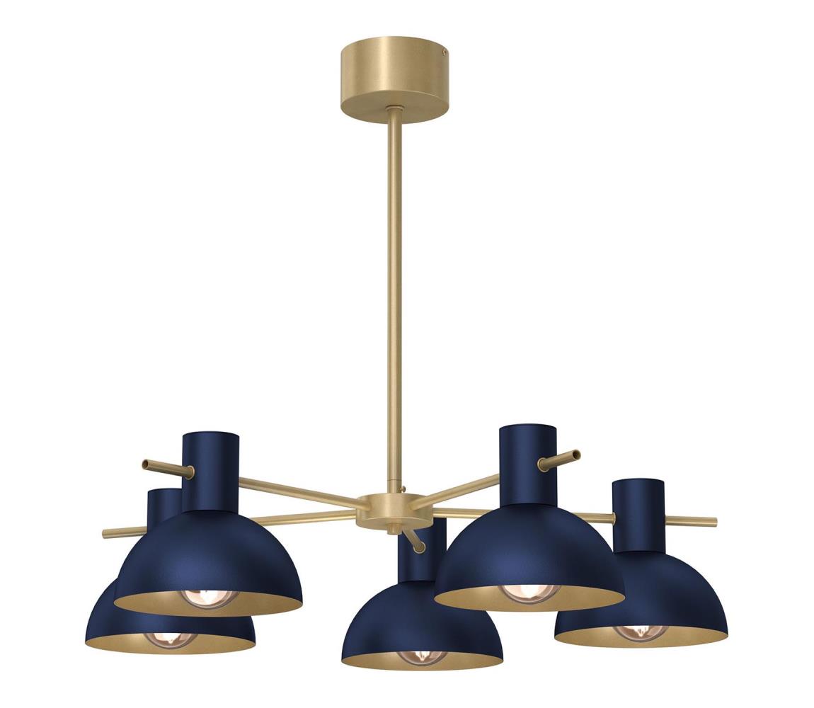 Żyrandol na drążku ESTATE MINI 5xE27/15W/230V niebieski