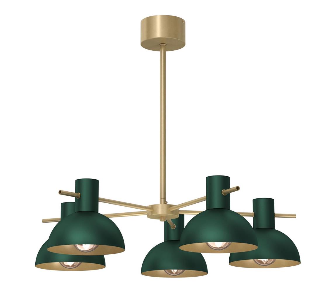 Żyrandol na drążku ESTATE MINI 5xE27/15W/230V zielony