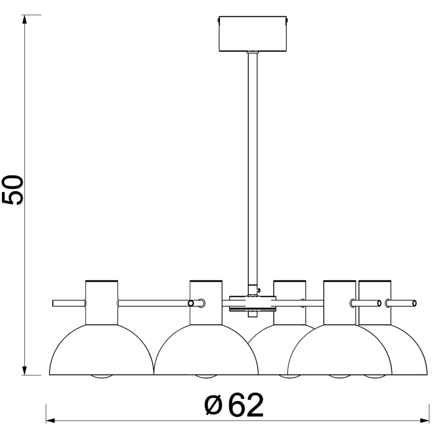 Żyrandol na drążku ESTATE MINI 5xE27/15W/230V zielony