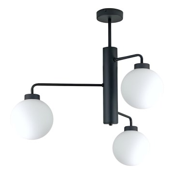 Żyrandol na drążku FLEX 3xE27/60W/230V czarny/biały