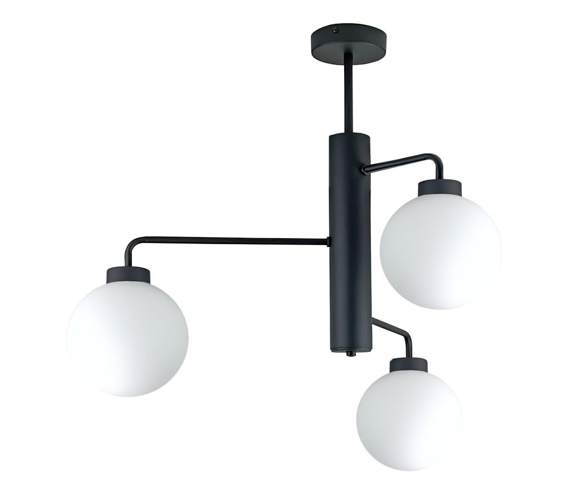Żyrandol na drążku FLEX 3xE27/60W/230V czarny/biały