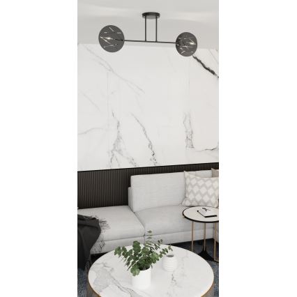 Żyrandol na drążku FRICK 2xE27/15W/230V czarny