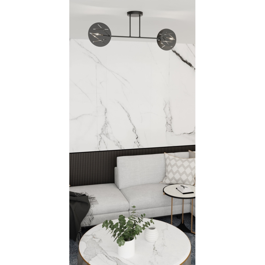 Żyrandol na drążku FRICK 2xE27/15W/230V czarny