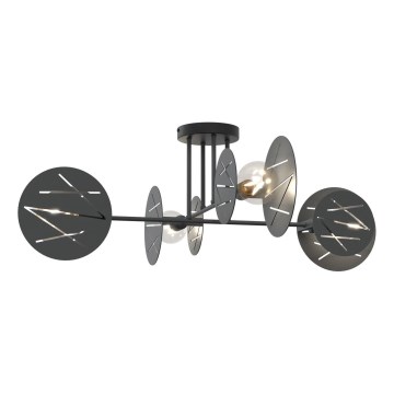 Żyrandol na drążku FRICK 4xE27/15W/230V czarny