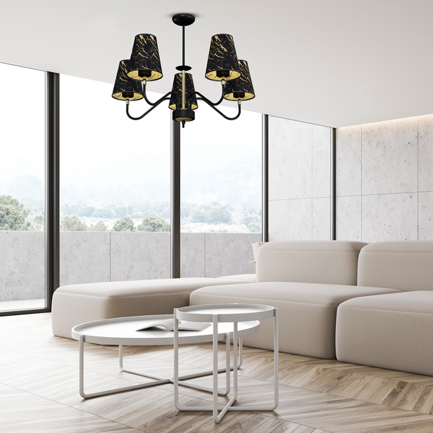 Żyrandol na drążku HERMES 5xE27/60W/230V
