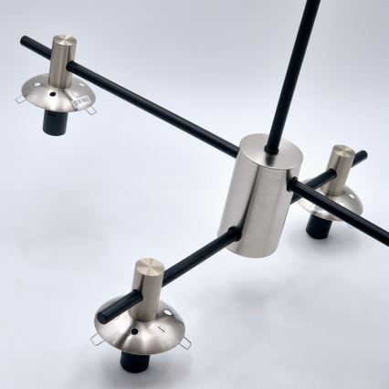 Żyrandol na drążku LILOU 4xE14/5W/230V matowy chrom/dymny