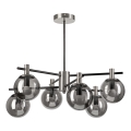 Żyrandol na drążku LILOU 6xE14/5W/230V matowy chrom/dymny