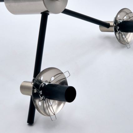 Żyrandol na drążku LILOU 6xE14/5W/230V matowy chrom/dymny