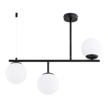 Żyrandol na drążku LUNA 3xE14/10W/230V czarny