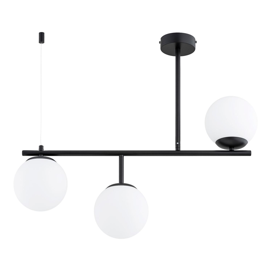 Żyrandol na drążku LUNA 3xE14/10W/230V czarny