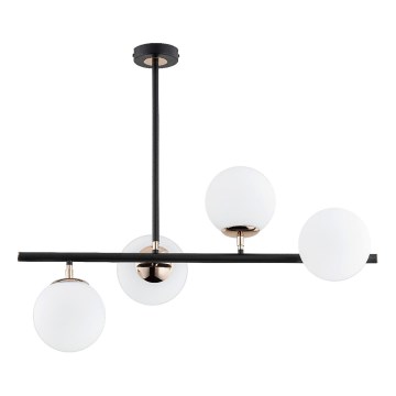 Żyrandol na drążku LURO 4xE14/10W/230V czarny