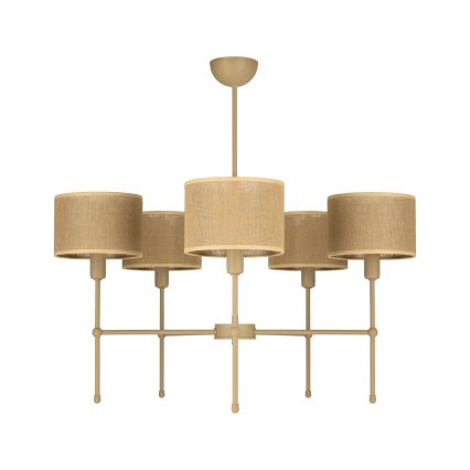 Żyrandol na drążku MADELA 5xE14/40W/230V juta/beżowy