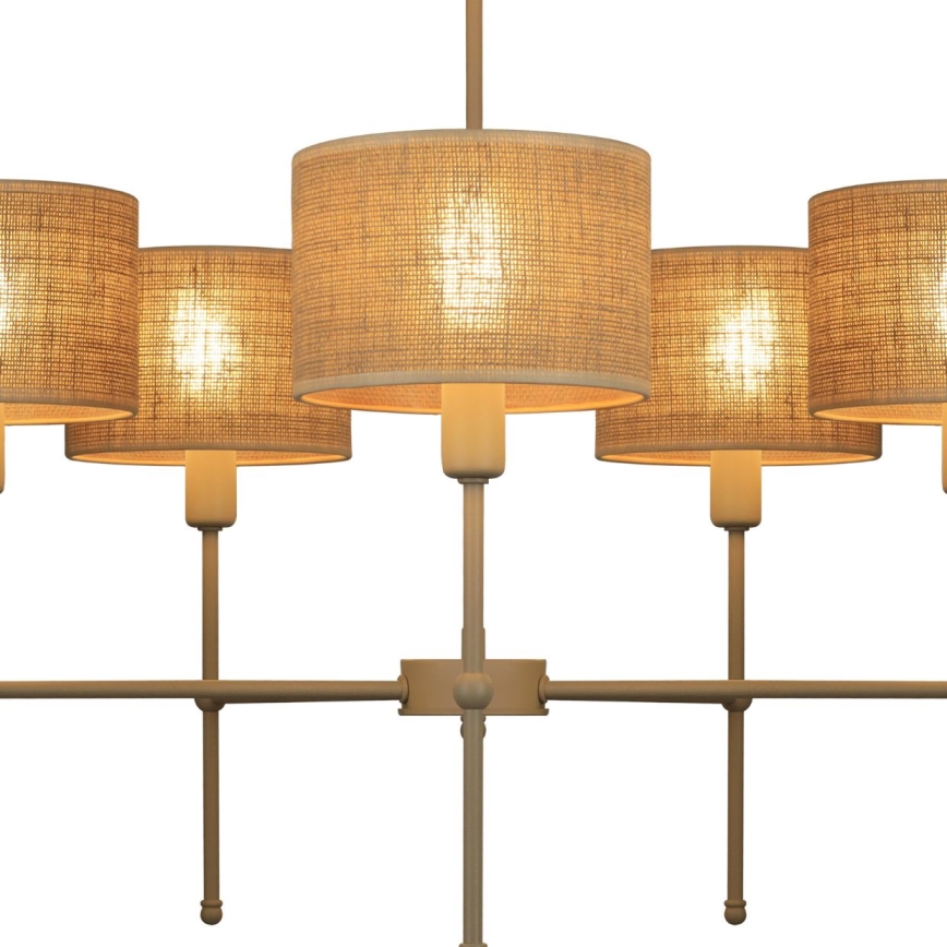 Żyrandol na drążku MADELA 5xE14/40W/230V juta/beżowy