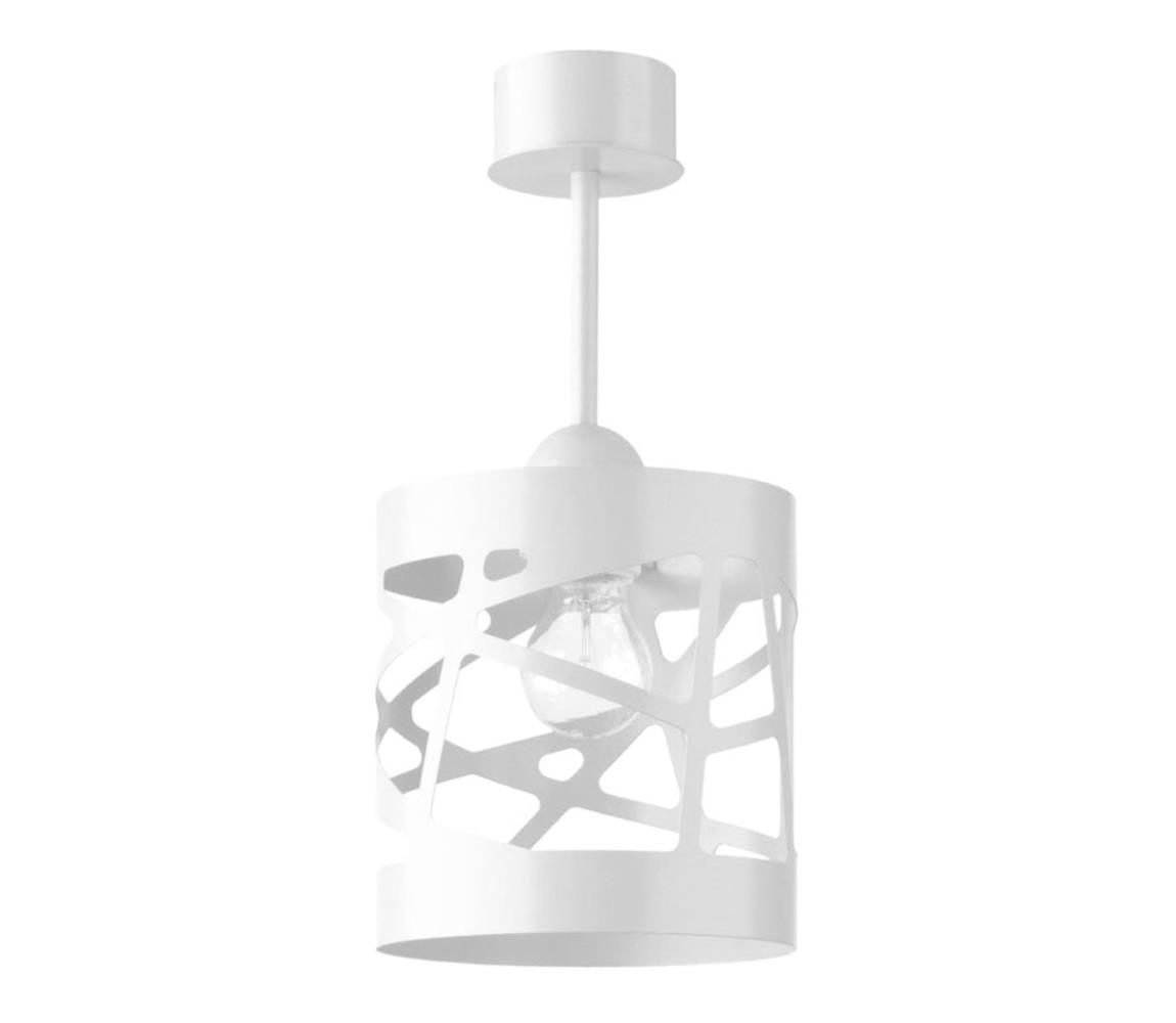 Żyrandol na drążku MODUL FREZ 1xE27/60W/230V śr. 17,5 cm biały