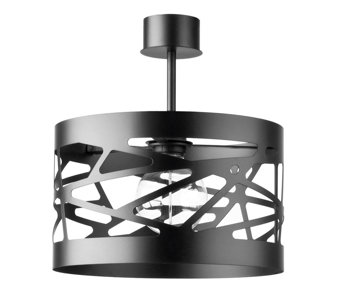 Żyrandol na drążku MODUL FREZ 1xE27/60W/230V śr. 30 cm czarny