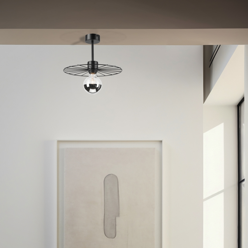 Żyrandol na drążku MONTANA 1xE27/15W/230V śr. 30 cm czarny