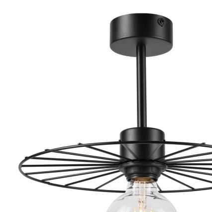 Żyrandol na drążku MONTANA 1xE27/15W/230V śr. 30 cm czarny