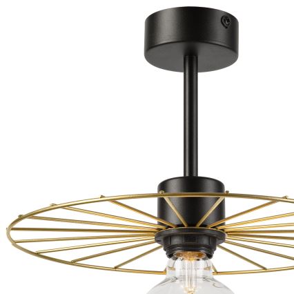 Żyrandol na drążku MONTANA 1xE27/15W/230V śr. 30 cm złoty/czarny