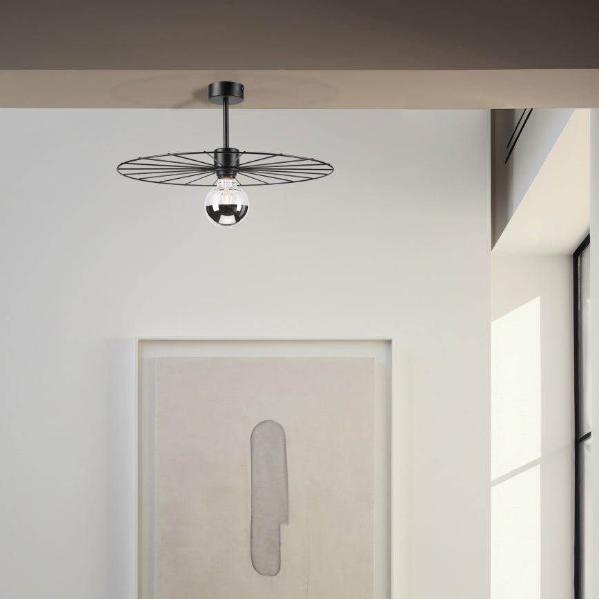 Żyrandol na drążku MONTANA 1xE27/15W/230V śr. 45 cm czarny