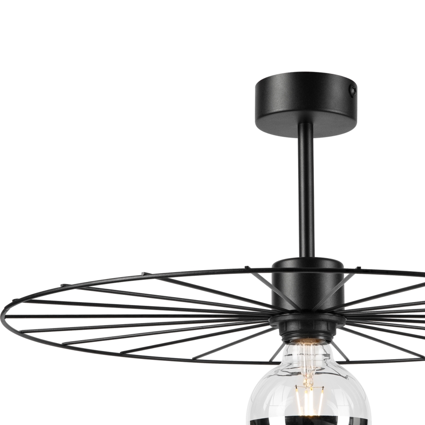 Żyrandol na drążku MONTANA 1xE27/15W/230V śr. 45 cm czarny