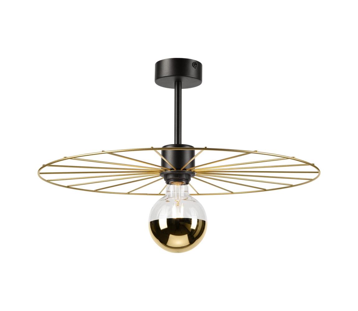 Żyrandol na drążku MONTANA 1xE27/15W/230V śr. 45 cm złoty/czarny