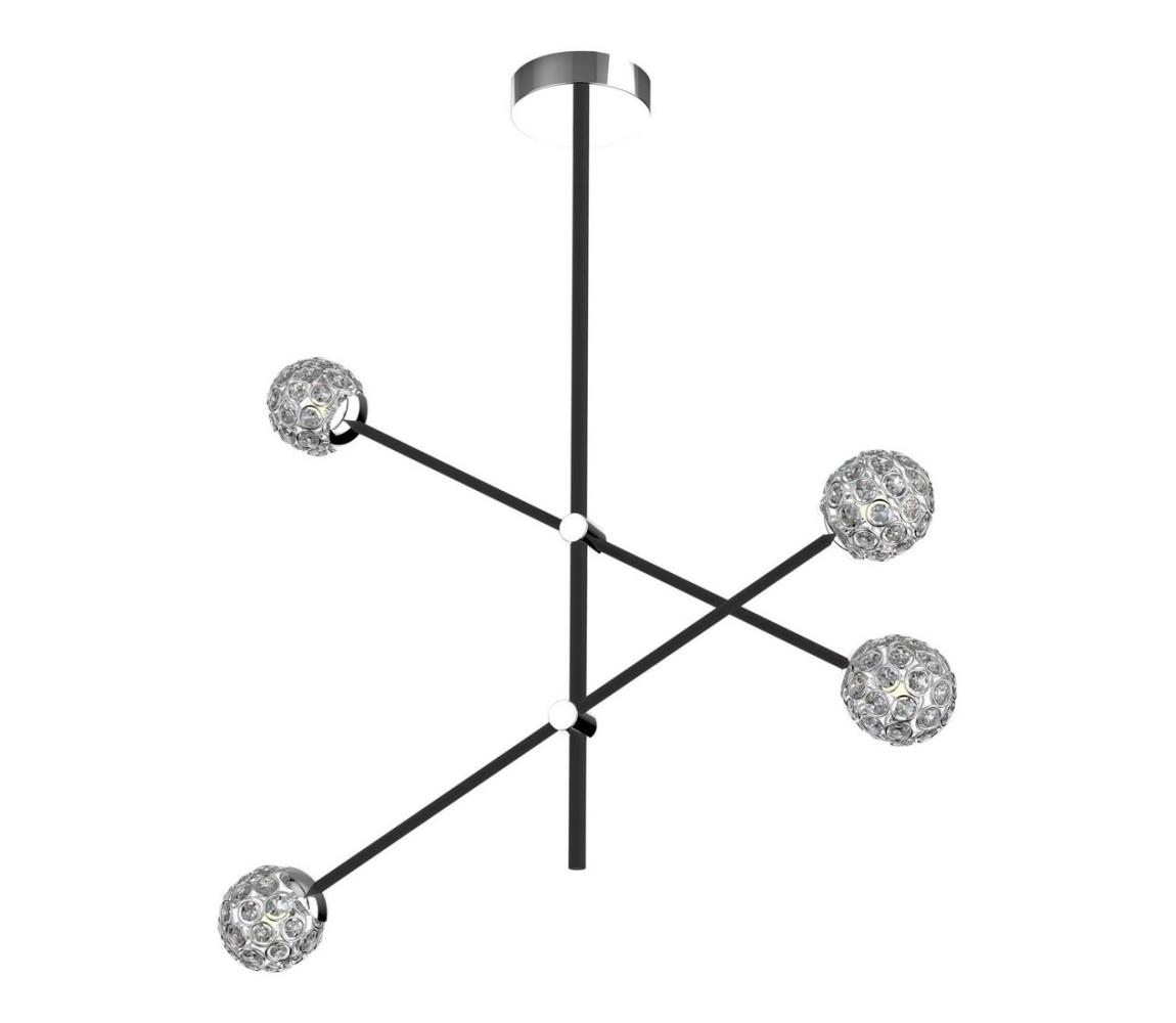 Żyrandol na drążku PAKSOS 4xG9/5W/230V czarny