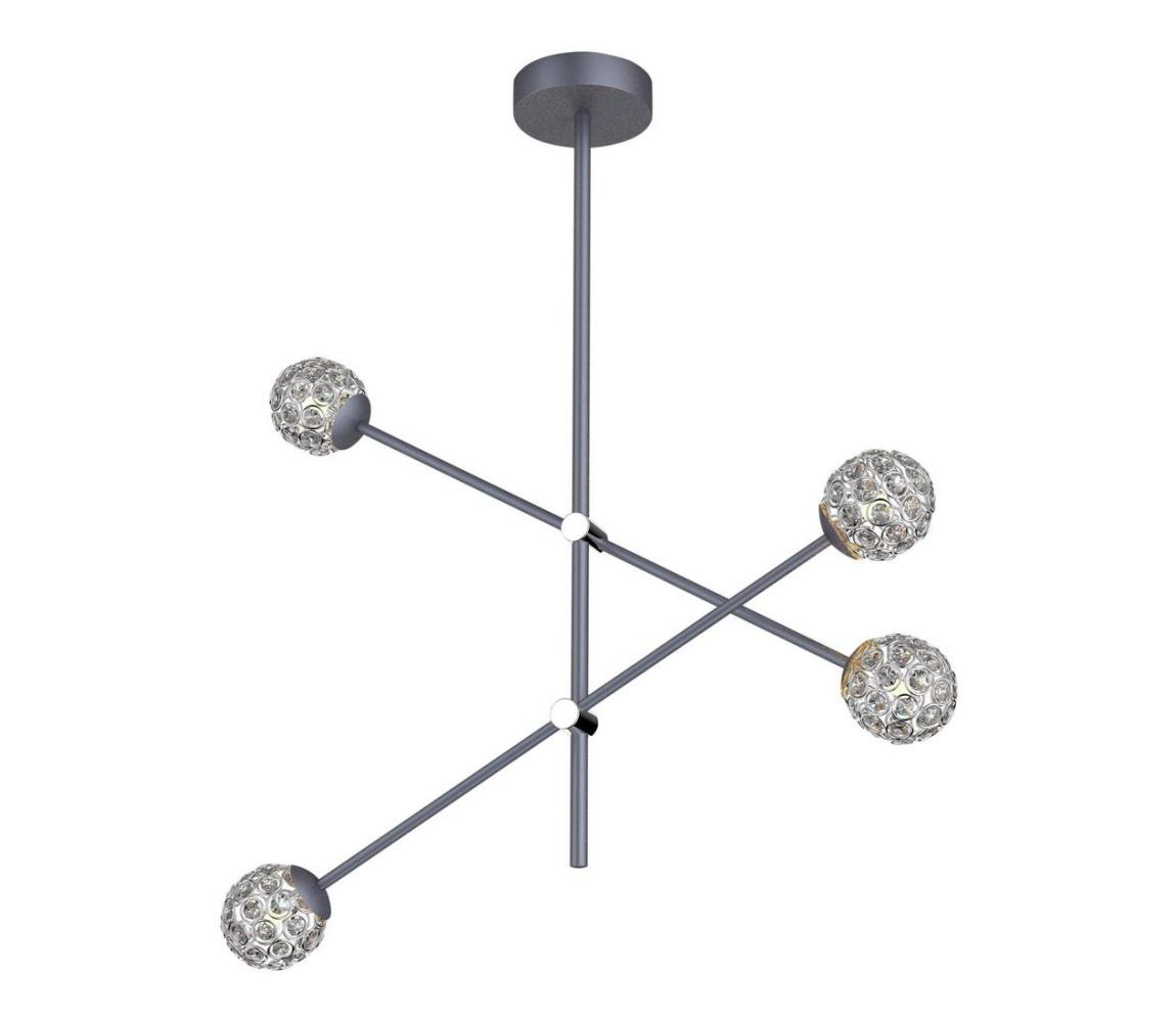 Żyrandol na drążku PAKSOS 4xG9/5W/230V szary