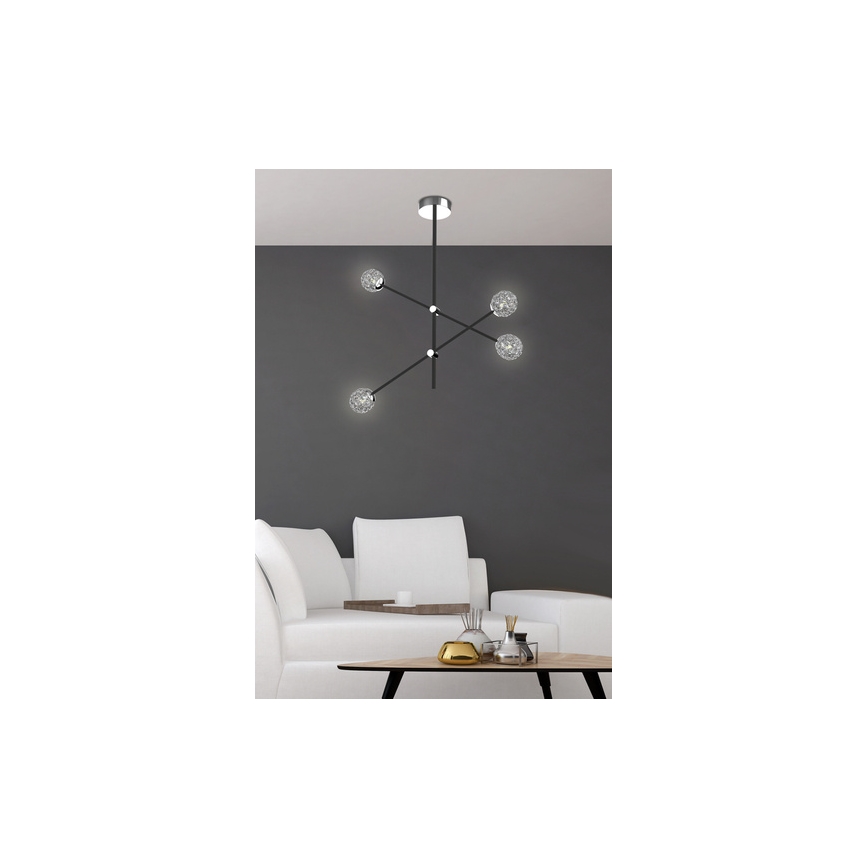 Żyrandol na drążku PAKSOS 6xG9/5W/230V czarny