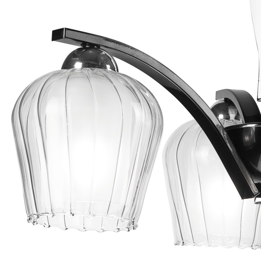 Żyrandol na drążku PAULA 3xE27/60W/230V czarne