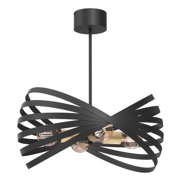 Żyrandol na drążku SPARKLE 4xE27/15W/230V czarny/złoty