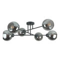Żyrandol na drążku VASCO 6xE27/60W/230V czarny/dymny czarny