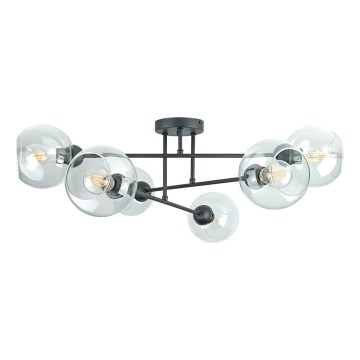 Żyrandol na drążku VASCO 6xE27/60W/230V czarny/przezroczysty