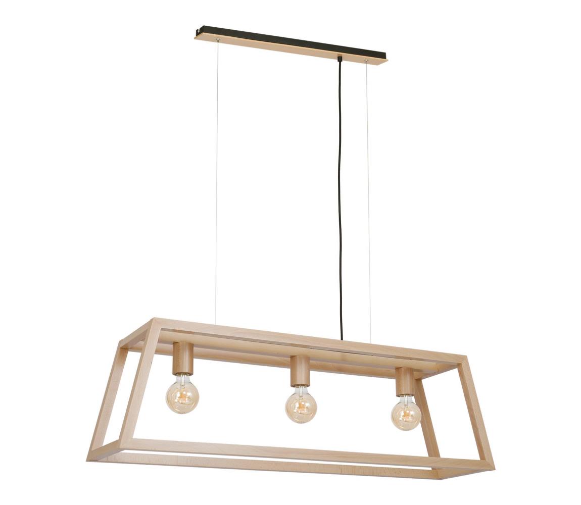 Żyrandol na drucie LEGNO 3xE27/60W/230V