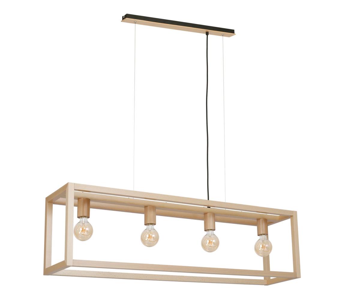 Żyrandol na drucie LEGNO 4xE27/60W/230V