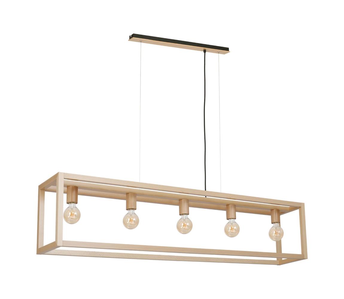 Żyrandol na drucie LEGNO 5xE27/60W/230V