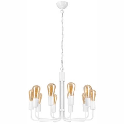 Żyrandol na łańcuchu 10xE27/60W/230V biały