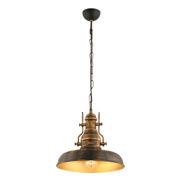 Żyrandol na łańcuchu 1xE27/40W/230V brąz