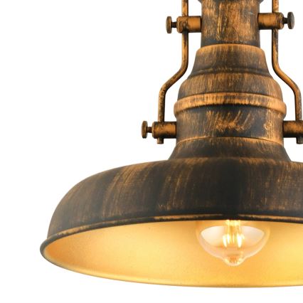 Żyrandol na łańcuchu 1xE27/40W/230V brąz