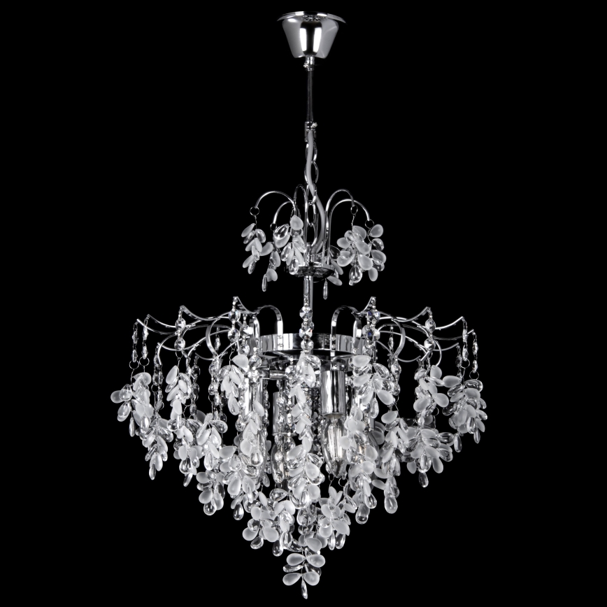 Żyrandol na łańcuchu 4xE14/60W/230V śr. 40 cm chrom błyszczący
