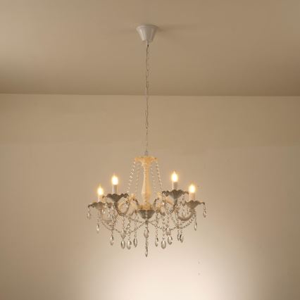 Żyrandol na łańcuchu 5xE14/15W/230V