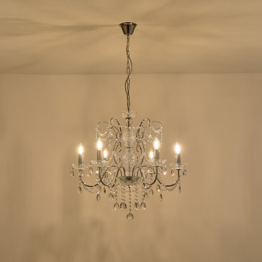 Żyrandol na łańcuchu 6xE14/15W/230V