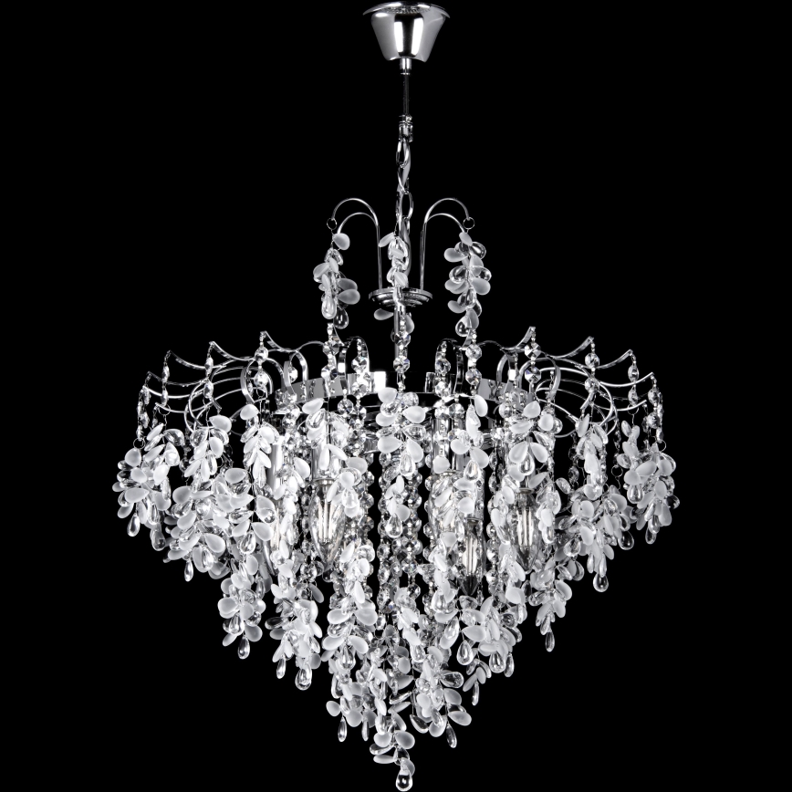 Żyrandol na łańcuchu 6xE14/60W/230V śr. 50 cm chrom błyszczący