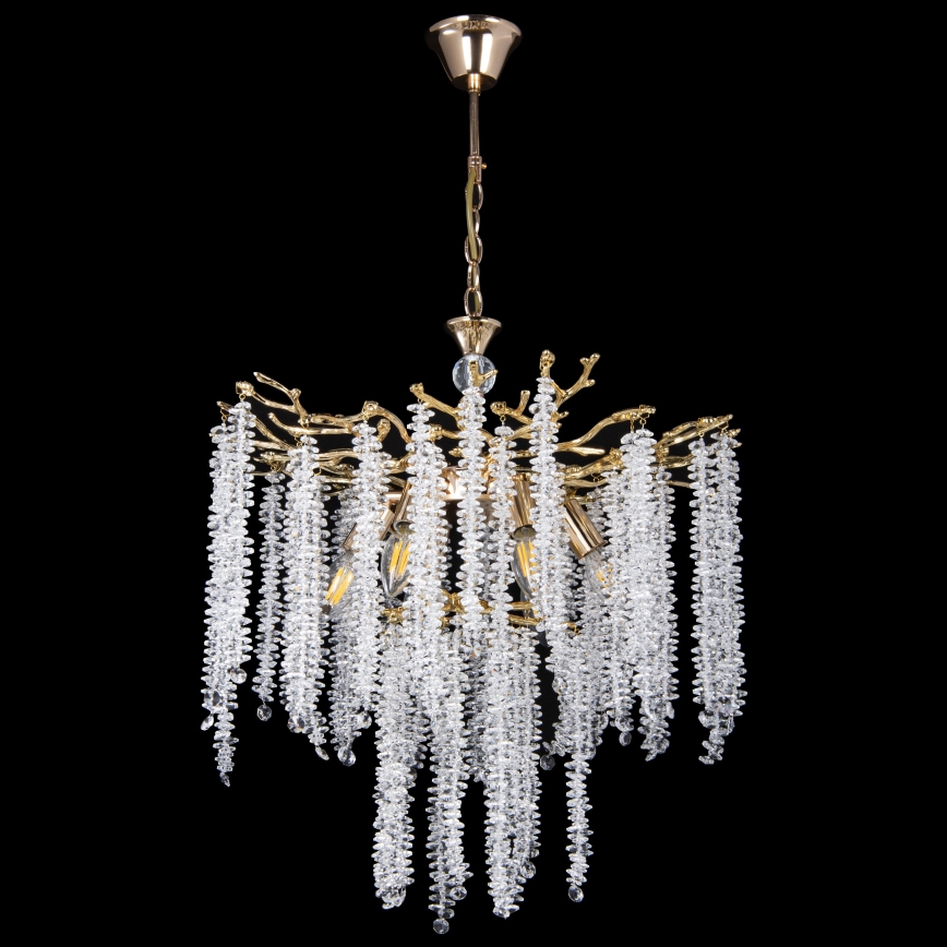 Żyrandol na łańcuchu 6xE14/60W/230V śr. 53 cm złoty