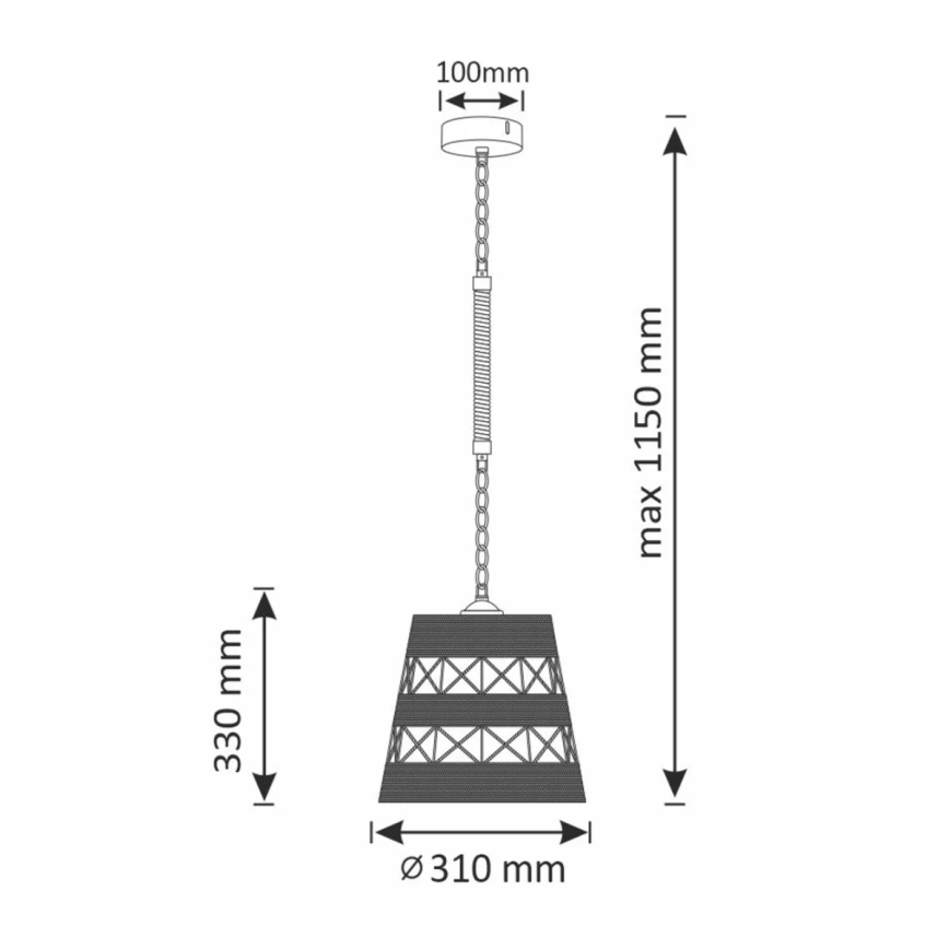 Żyrandol na łańcuchu ALMA 1xE27/20W/230V